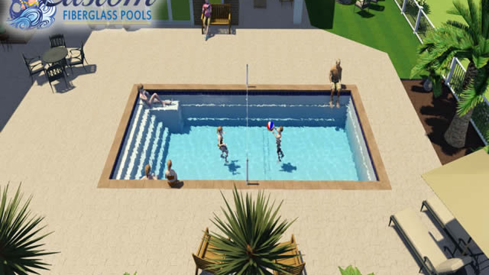 Montreal Sport Fiberglass Pool offering endless family fun in a Clarksville, TN backyard