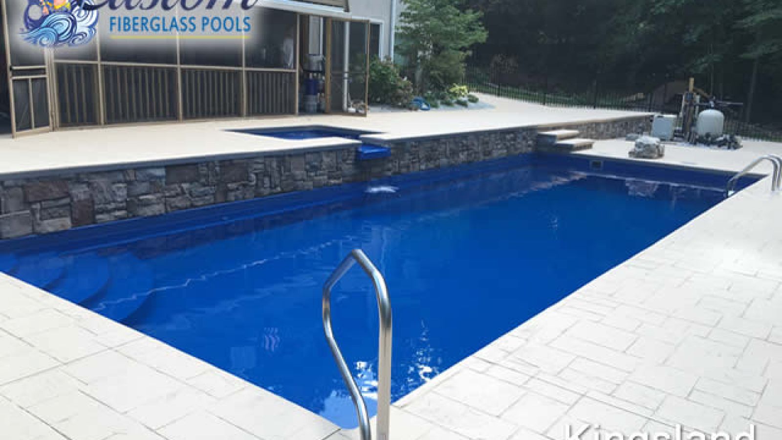 Kingsland Deep Fiberglass Pool, a spacious and elegant addition to a Clarksville, TN backyard