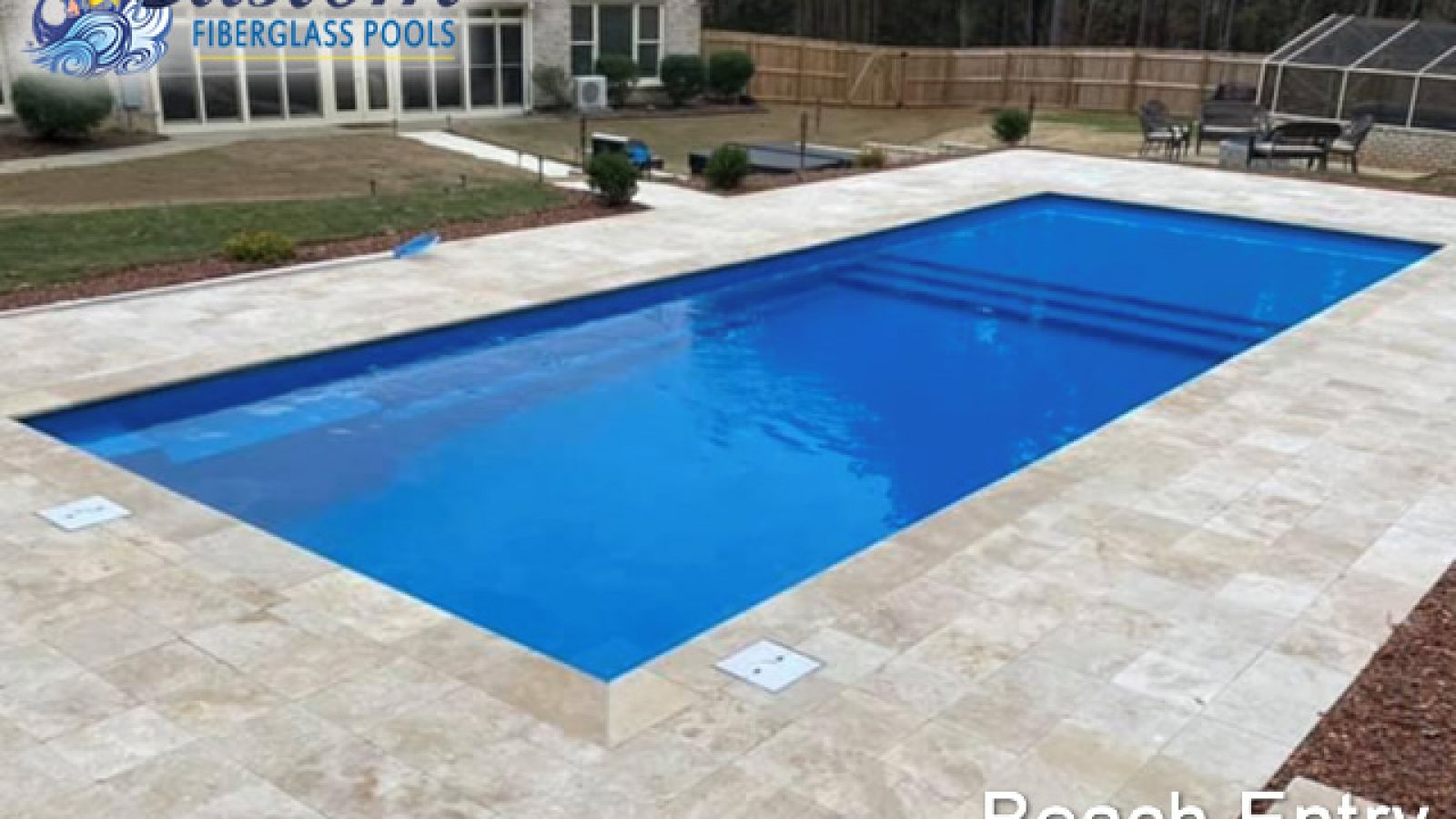 14' x 36' Beach Entry Fiberglass Pool offering a personal beach experience in Clarksville, TN