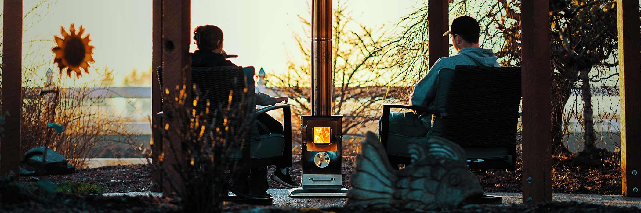 Lil’ Timber Patio Heater in Outdoor Setting