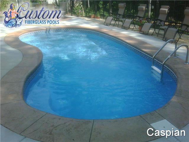 Caspian Kidney Fiberglass Pool adding playful charm to a Clarksville, TN backyard