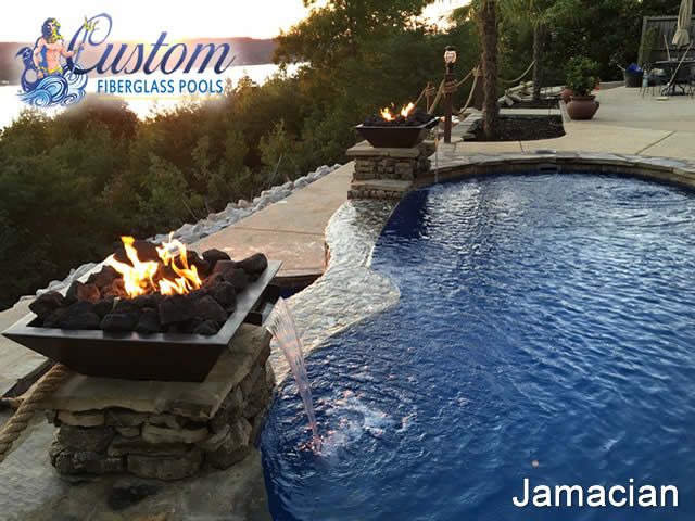 Jamaican Freeform Fiberglass Pool, a stylish and fun addition to small Clarksville, TN backyards