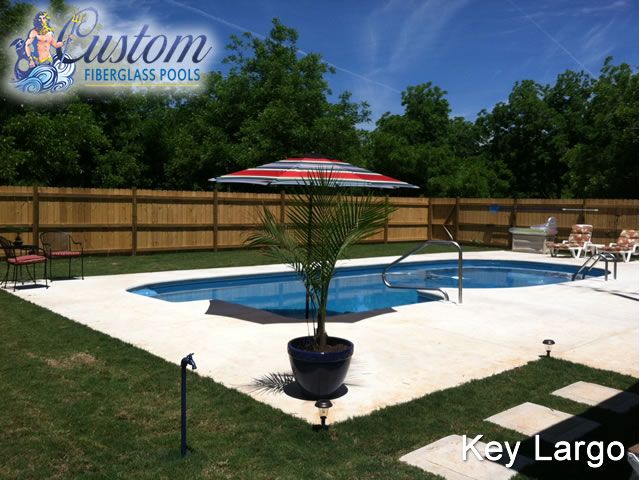 Key Largo Unique Fiberglass Pool, a luxurious and spacious addition to a Clarksville, TN backyard