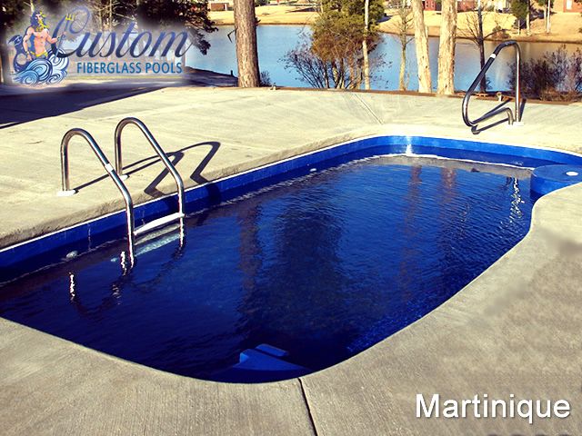 Martinique Custom Shape Fiberglass Pool, a uniquely charming addition to a Clarksville, TN backyard