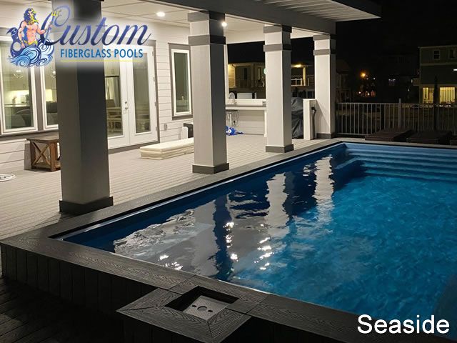 Seaside Rectangle Fiberglass Pool offering a fun and relaxing family experience in Clarksville, TN