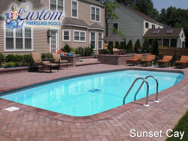 Sunset Cay Luxury Fiberglass Pool, a sophisticated and spacious addition to a Clarksville, TN backyard