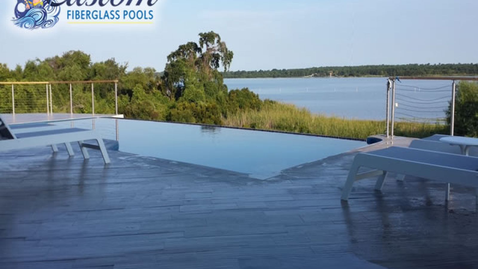 Monaco Bay Custom Fiberglass Pool, a sleek and spacious addition to a Clarksville, TN backyard
