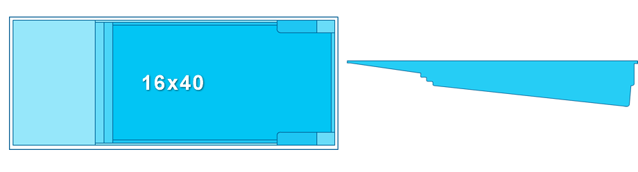 16' x 40' Beach Entry Fiberglass Pool offering a luxurious backyard resort experience in Clarksville, TN