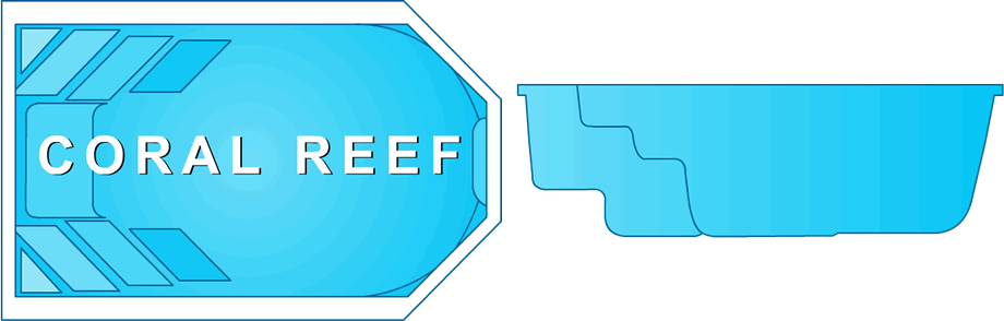 Coral Reef Fiberglass Pool with Grecian design at AR Pools, Clarksville TN