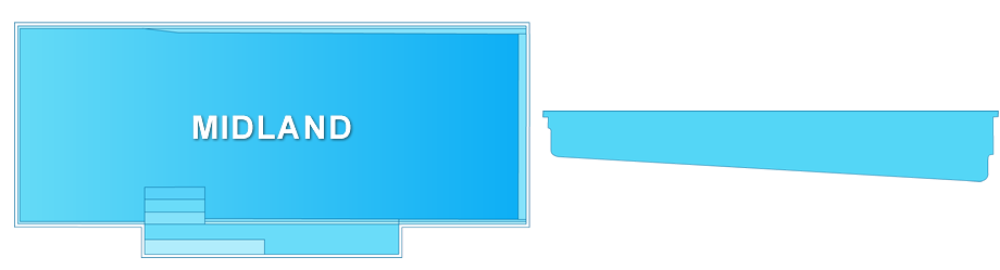 Midland Rectangle Fiberglass Pool offering a tropical escape in your Clarksville, TN backyard