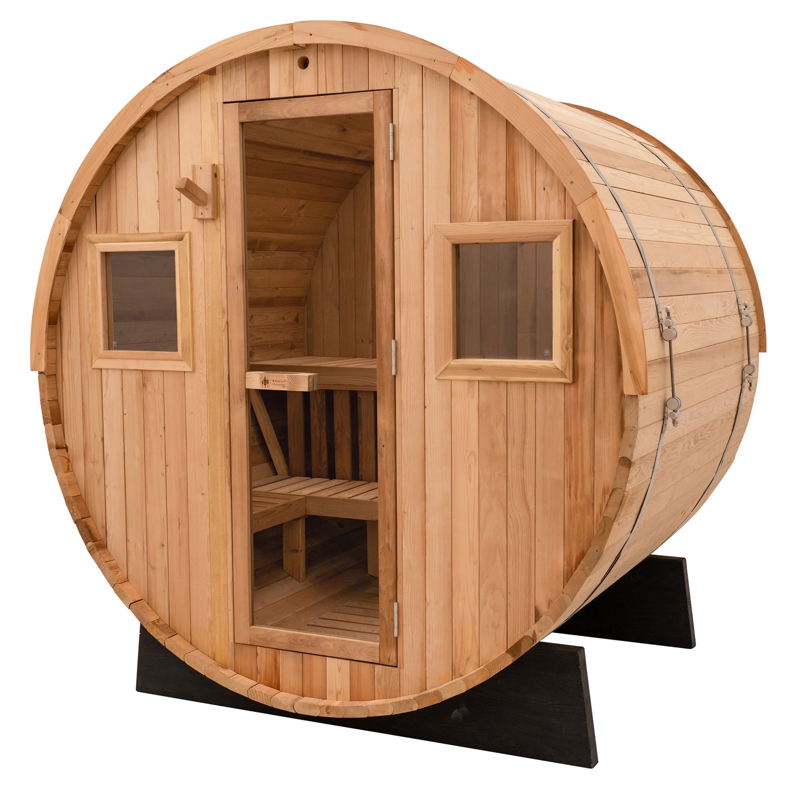 Extra-Wide Outdoor Barrel Sauna - 6 Person