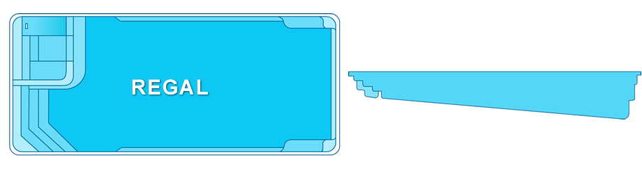 Regal Fiberglass Pool with Spa at an elegant outdoor setting by AR Pools, Clarksville TN