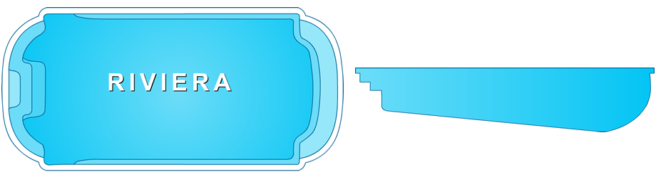 Riviera Roman Fiberglass Pool, a spacious and elegant addition to a Clarksville, TN backyard