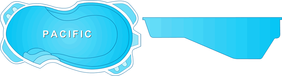 Pacific Deep Fiberglass Pool, a luxurious and curvaceous addition to a Clarksville, TN backyard