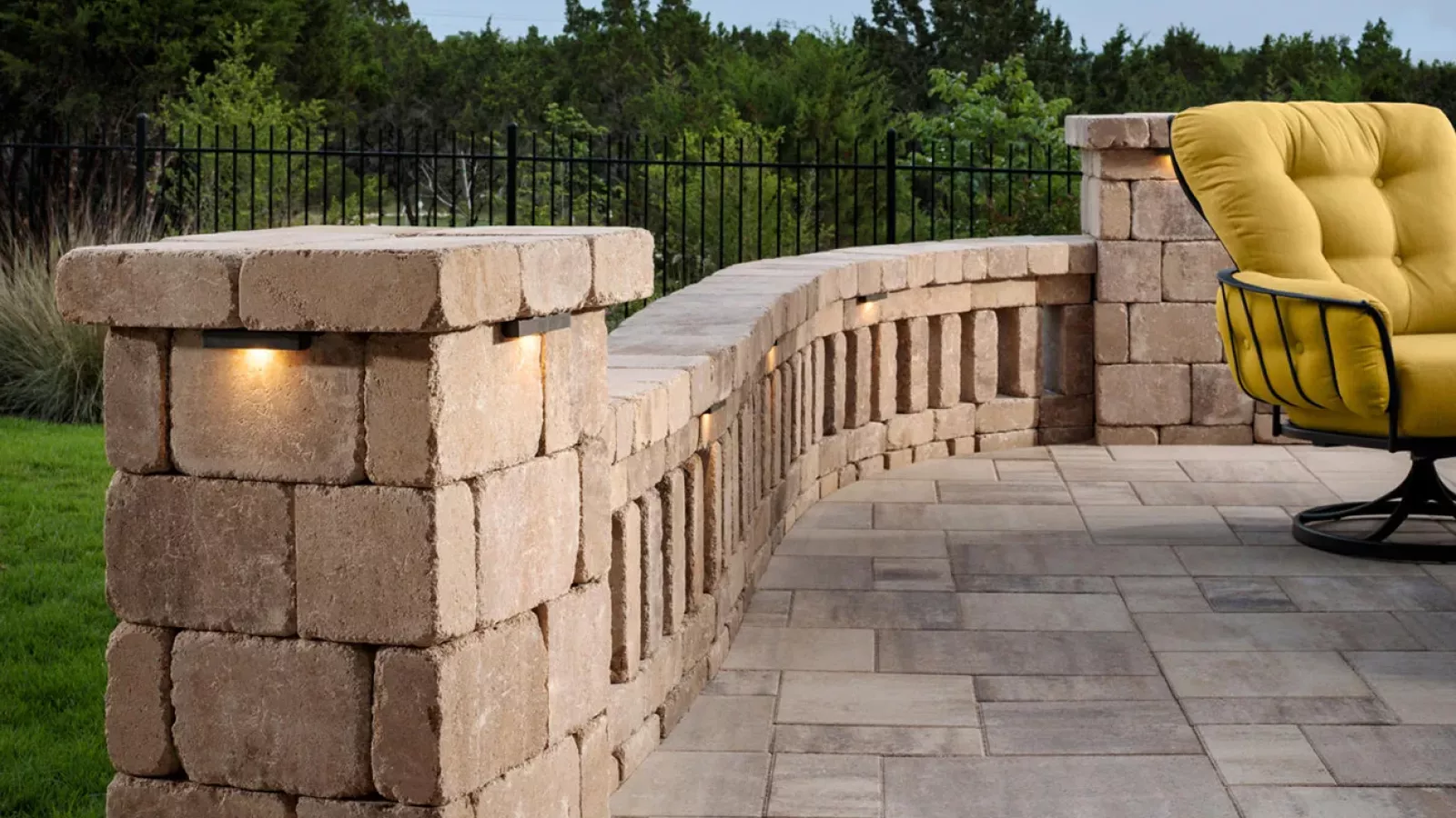 Weston Stone™ wall system installed by AR Pools, showcasing versatility and natural stone design