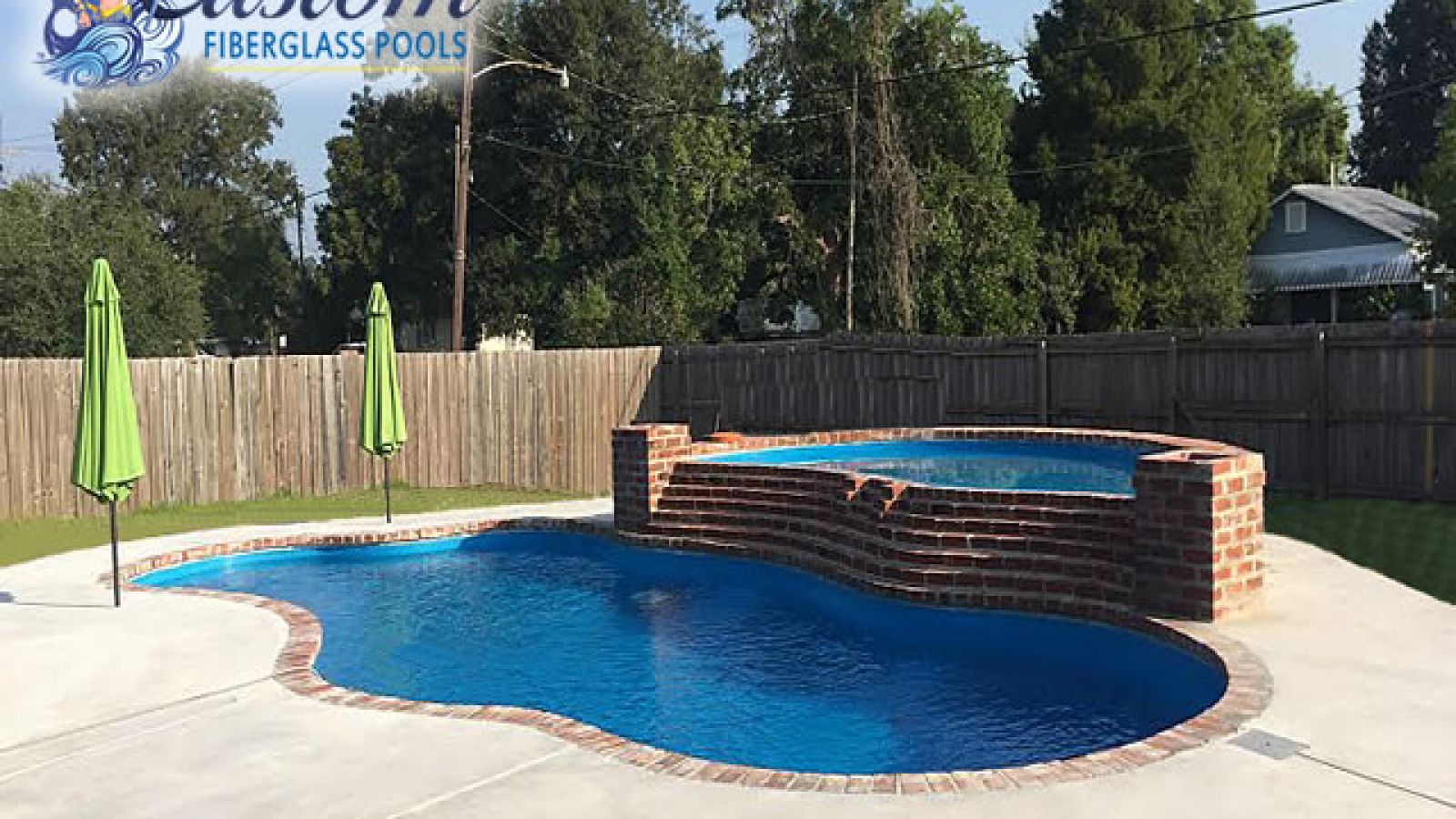 Moroccan Fiberglass Pool with elegant curves at AR Pools, Clarksville TN