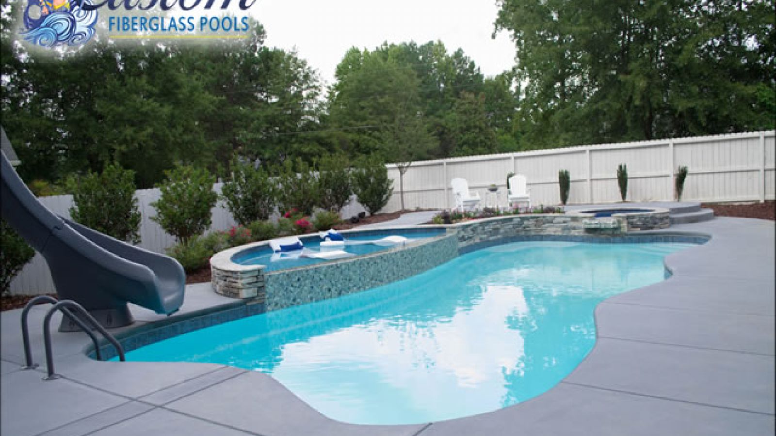 Paradise Bay Fiberglass Pool – The Pinnacle of Lagoon-Style Luxury Paradise Bay Fiberglass Pool in a luxurious garden setting at AR Pools, Clarksville TN
