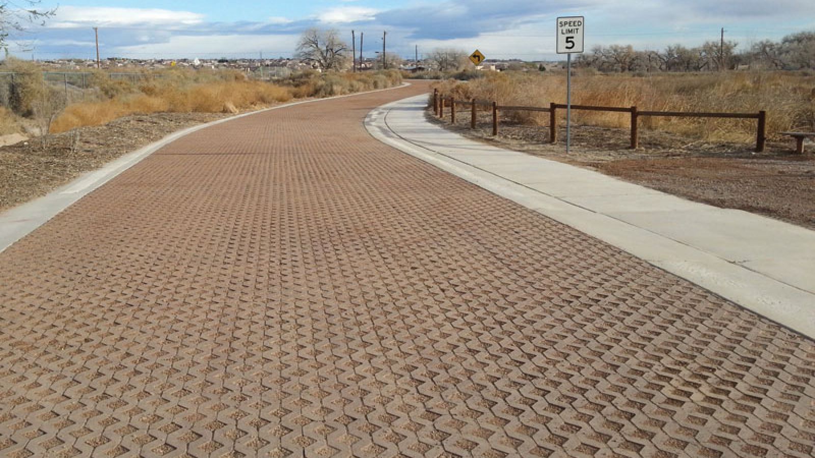 Close-up view of Grasstone™ grid design filled with grass